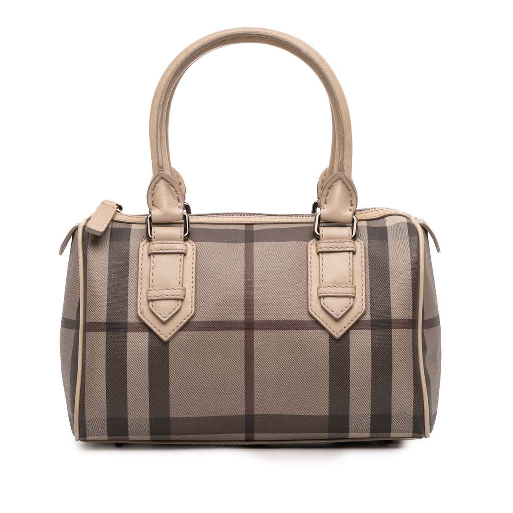 Burberry Smoke Check Coated Canvas Chester Boston Bag