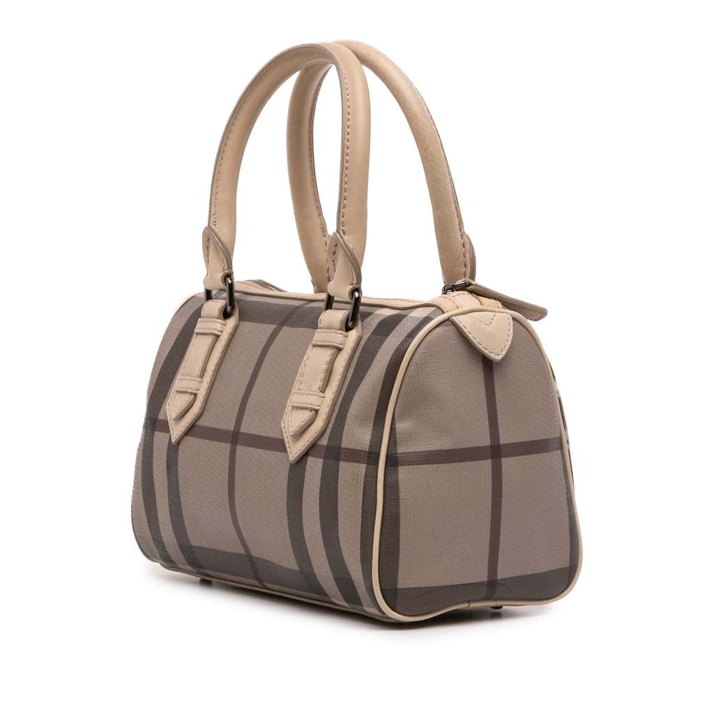 Burberry Smoke Check Coated Canvas Chester Boston Bag - Back view