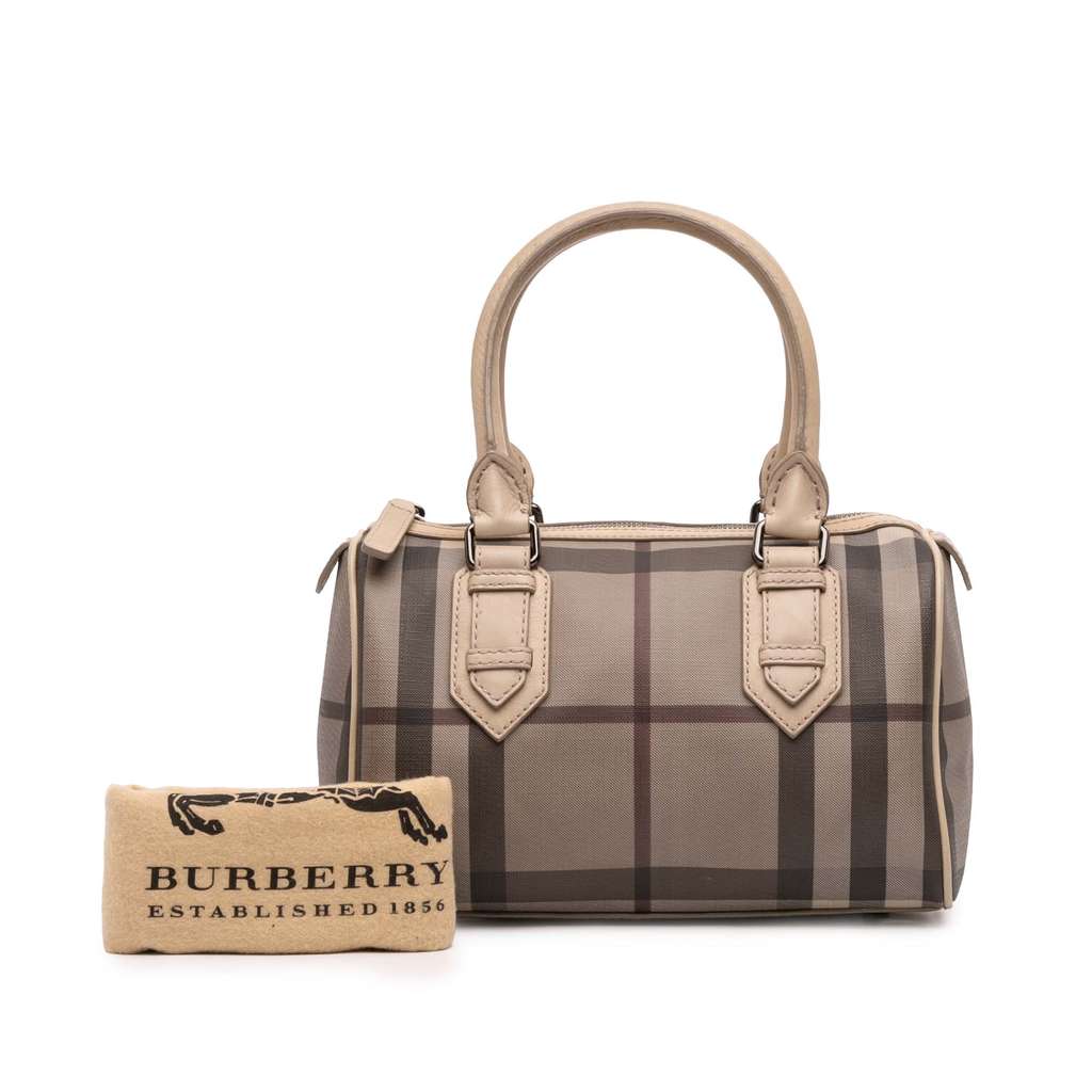 Burberry Smoke Check Coated Canvas Chester Boston Bag - Image 14