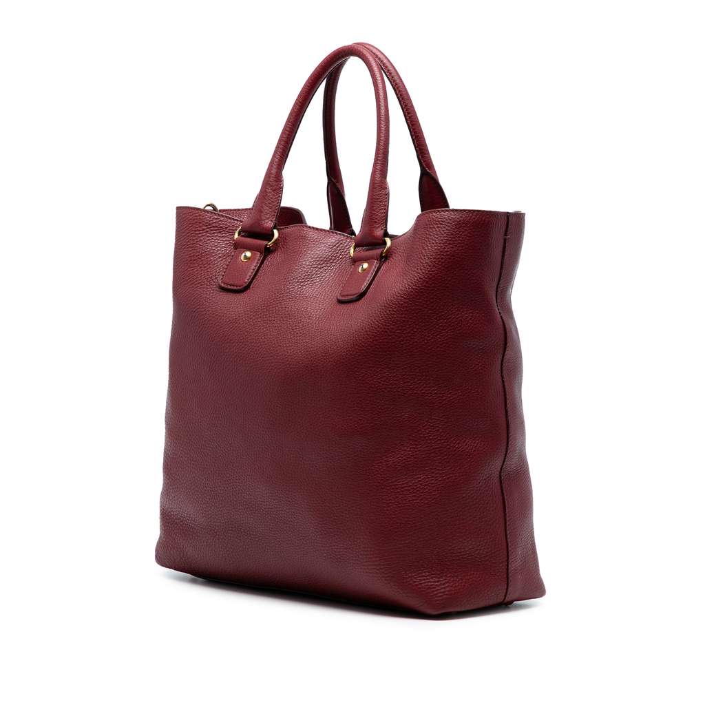 Prada Vitello Daino Open Convertible Tote - Back view