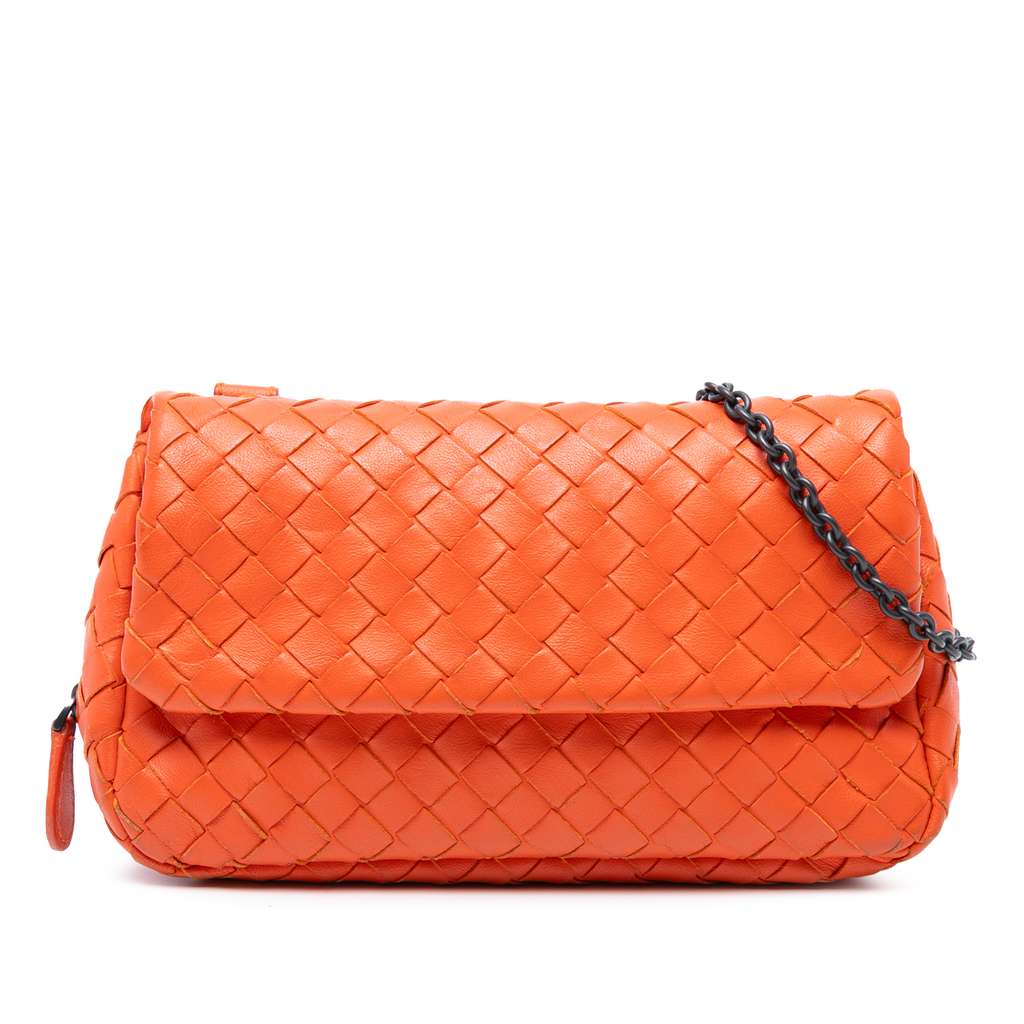 Bottega Veneta Mini Nappa Intrecciato Expandable Chain Flap Crossbody