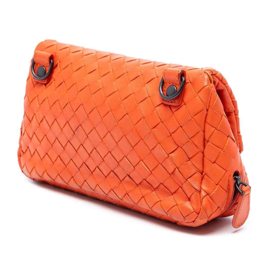 Bottega Veneta Mini Nappa Intrecciato Expandable Chain Flap Crossbody - Back view