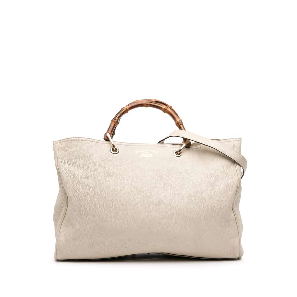 Gucci Large Calfskin Bamboo Shopper Satchel