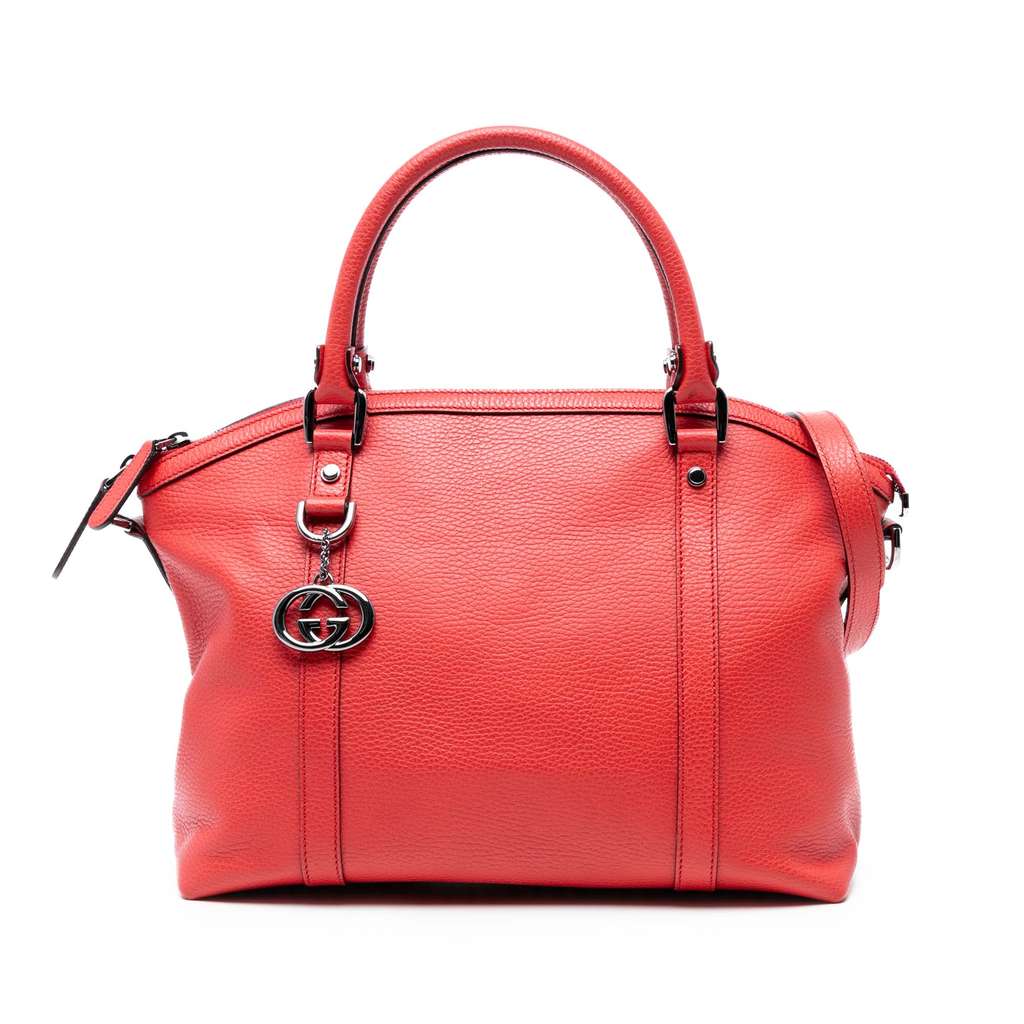 Gucci Leather GG Charm Dome Satchel