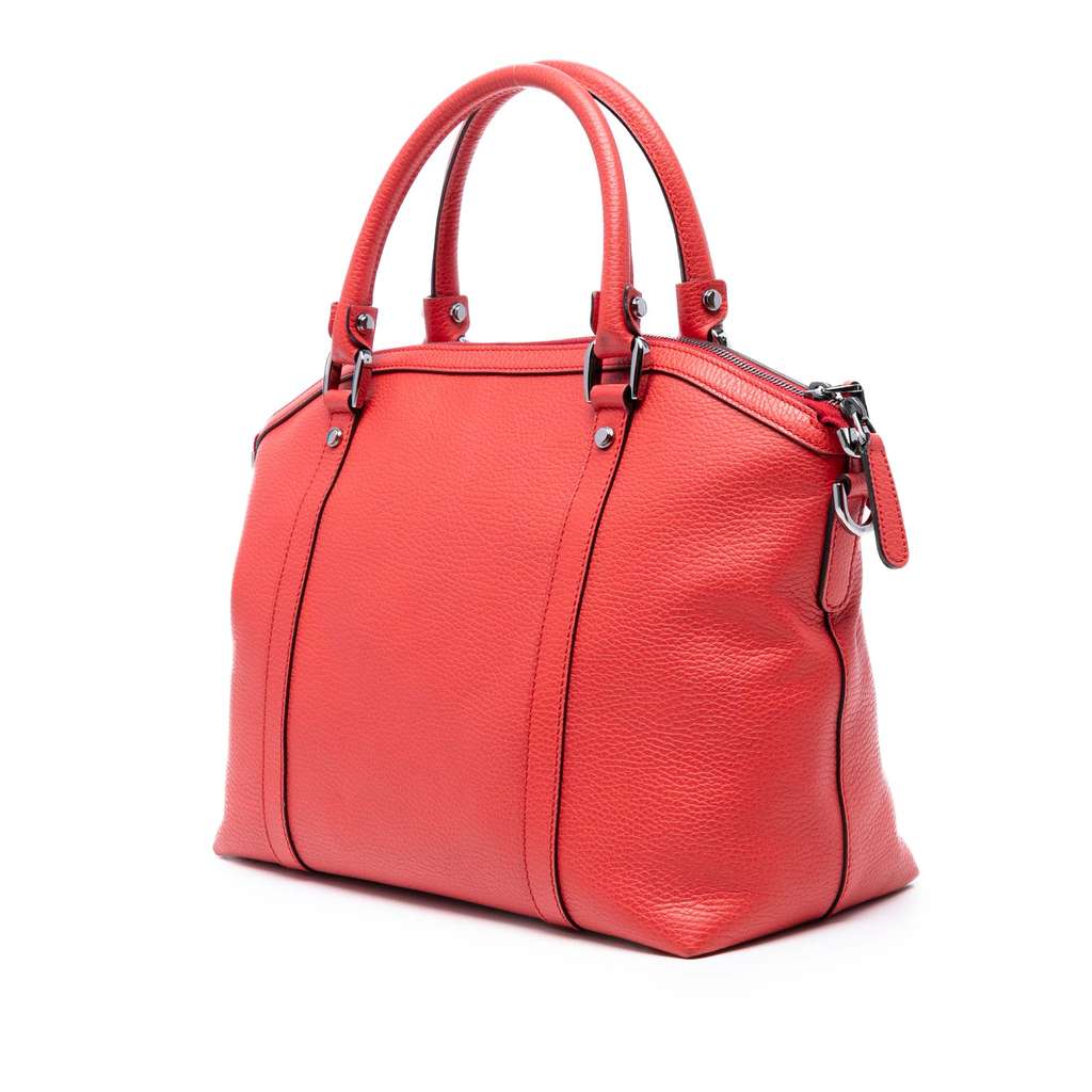 Gucci Leather GG Charm Dome Satchel - Back view