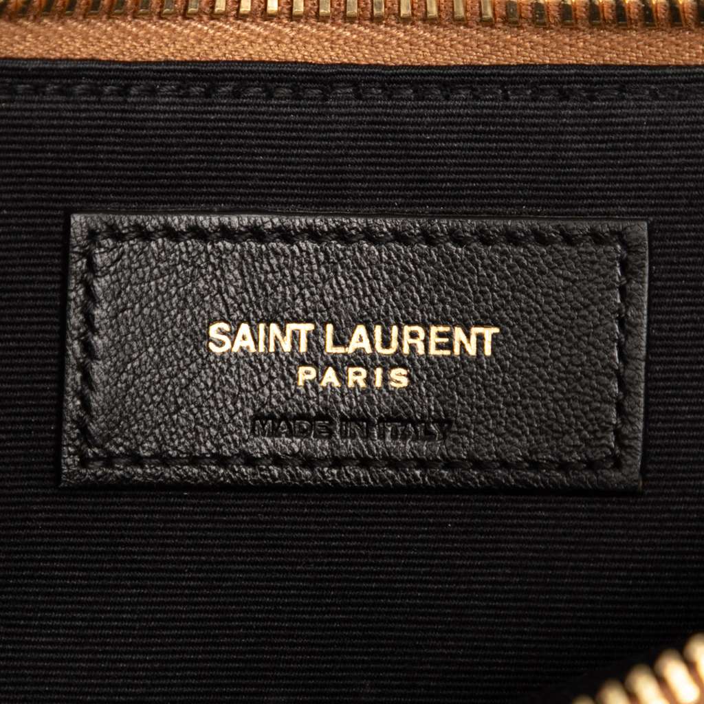 Saint Laurent Croc Embossed Leather Tiny Monogram Zipped Tablet Holder - Side view