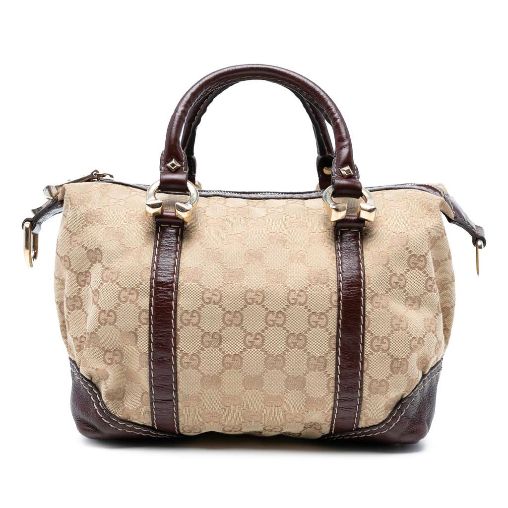 Gucci GG Canvas Horsebit Nail Boston Bag