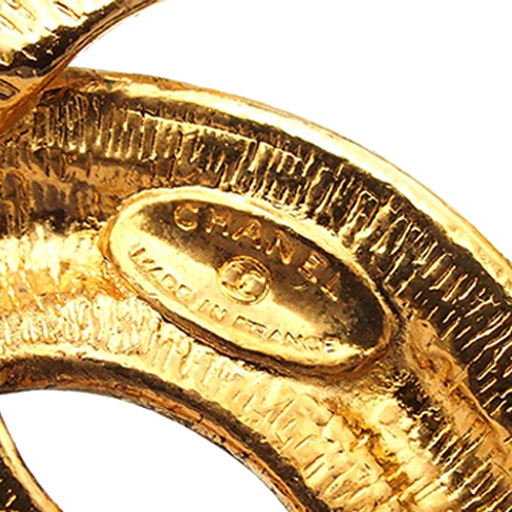 Chanel Gold Plated CC Quilted Brooch - 4