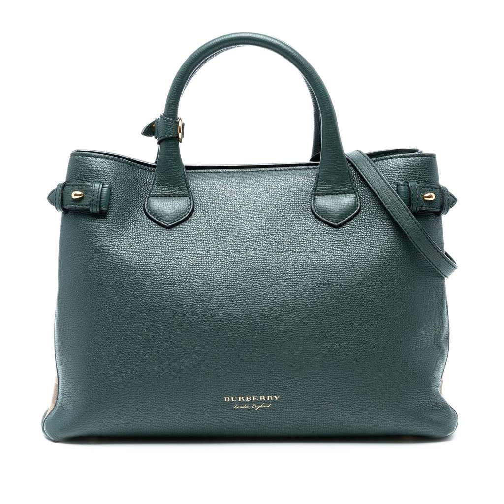 Burberry Medium Leather and House Check Banner Satchel