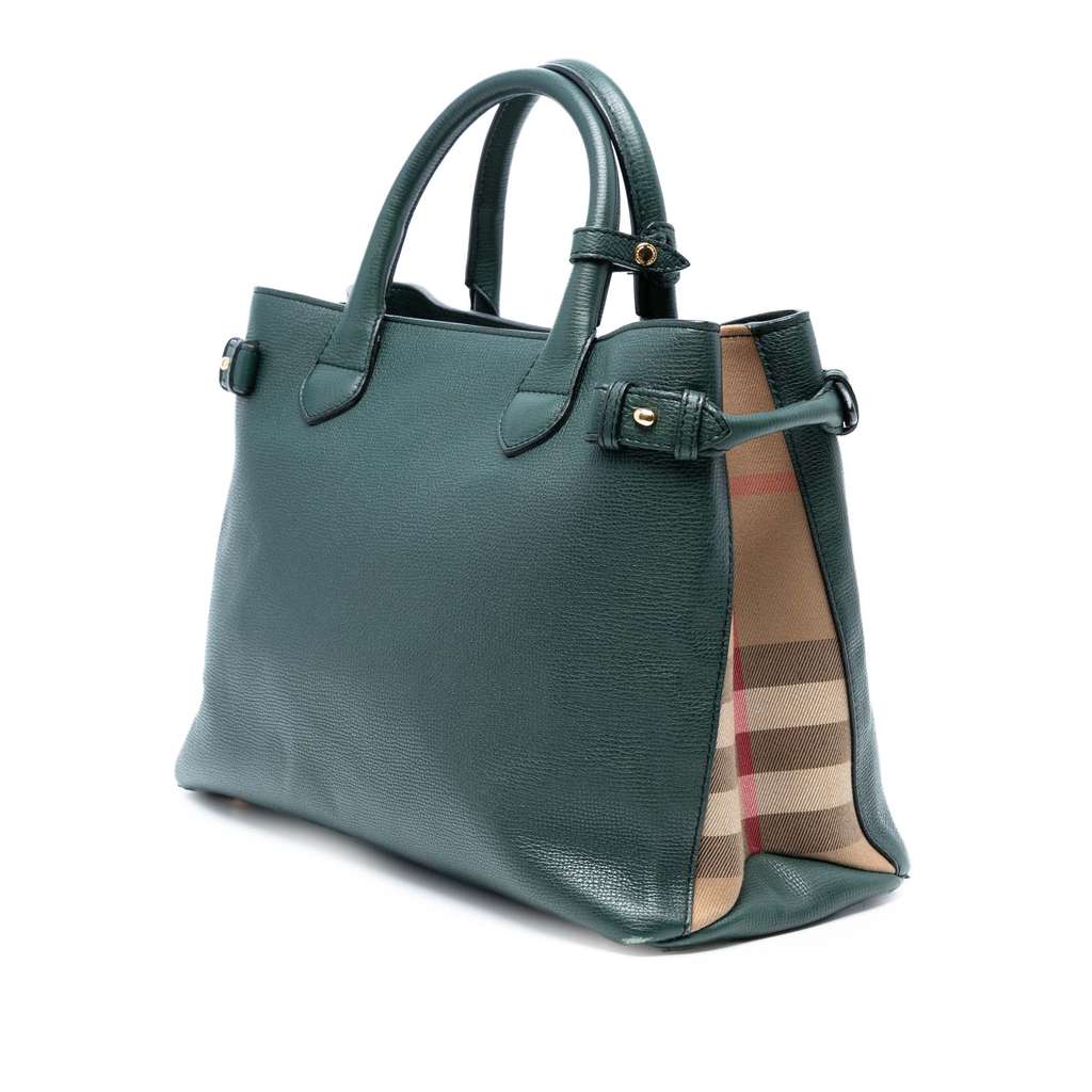 Burberry Medium Leather and House Check Banner Satchel - Back view