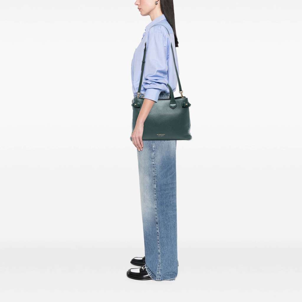 Burberry Medium Leather and House Check Banner Satchel - Detail 2