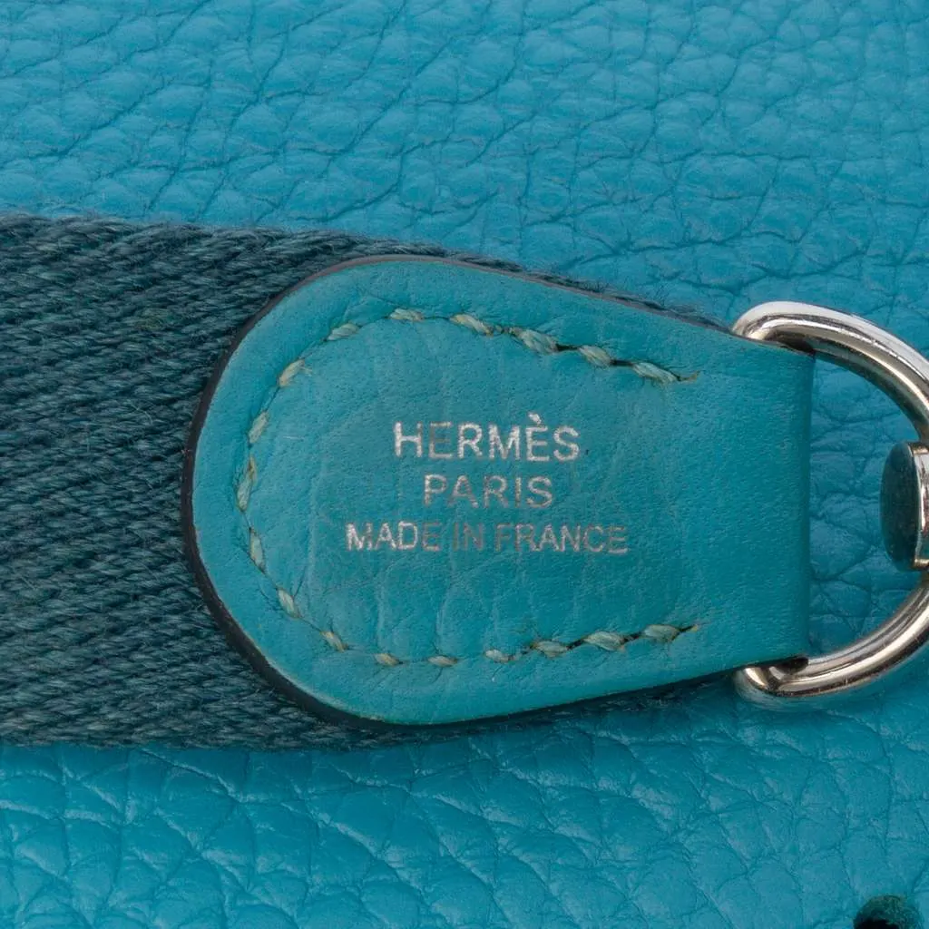 Hermès Clemence Evelyne TPM Blue Leather Very good - Box View