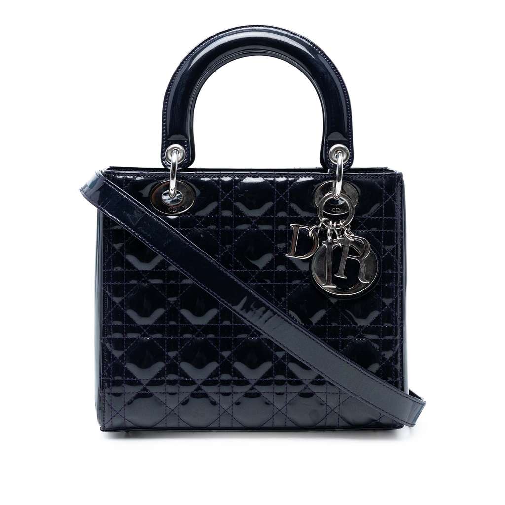 Dior Medium Patent Cannage Lady Dior
