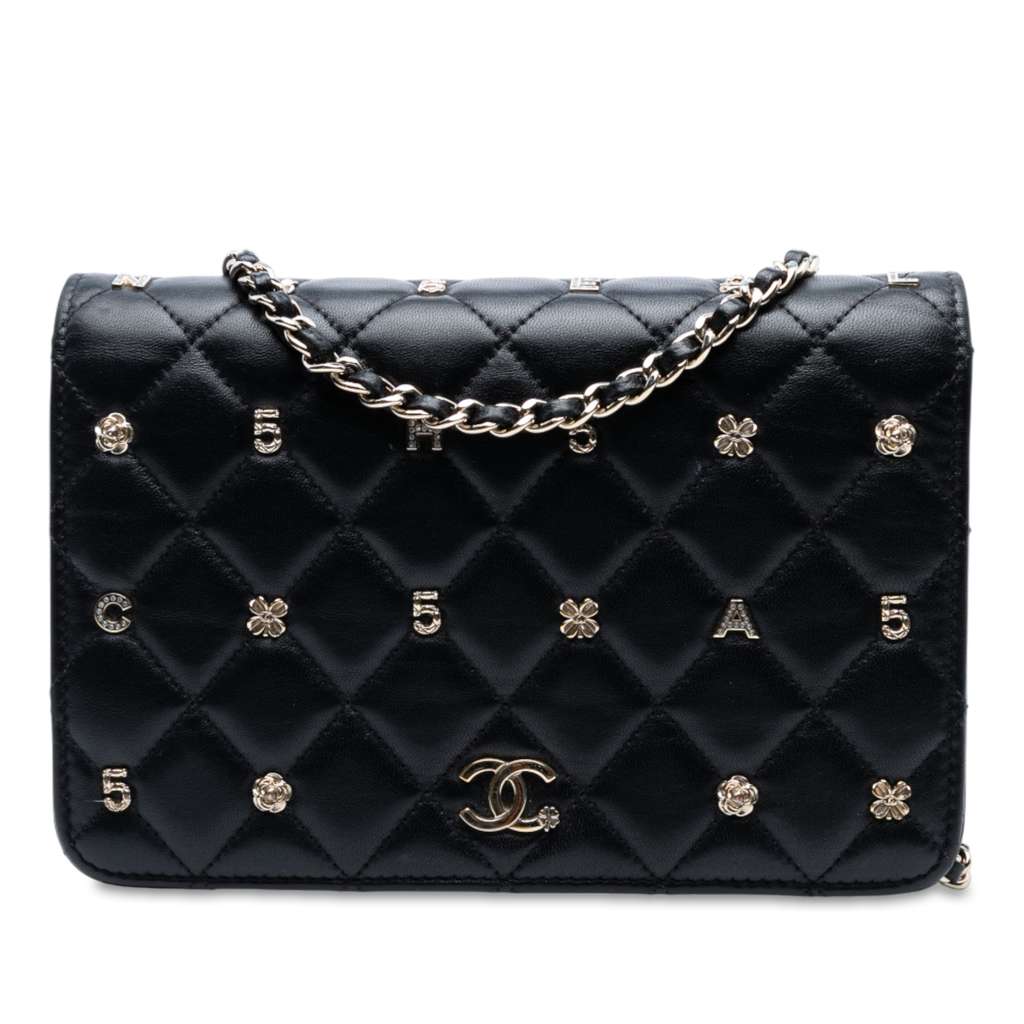 Chanel CC Quilted Lambskin Lucky Charms Wallet On Chain