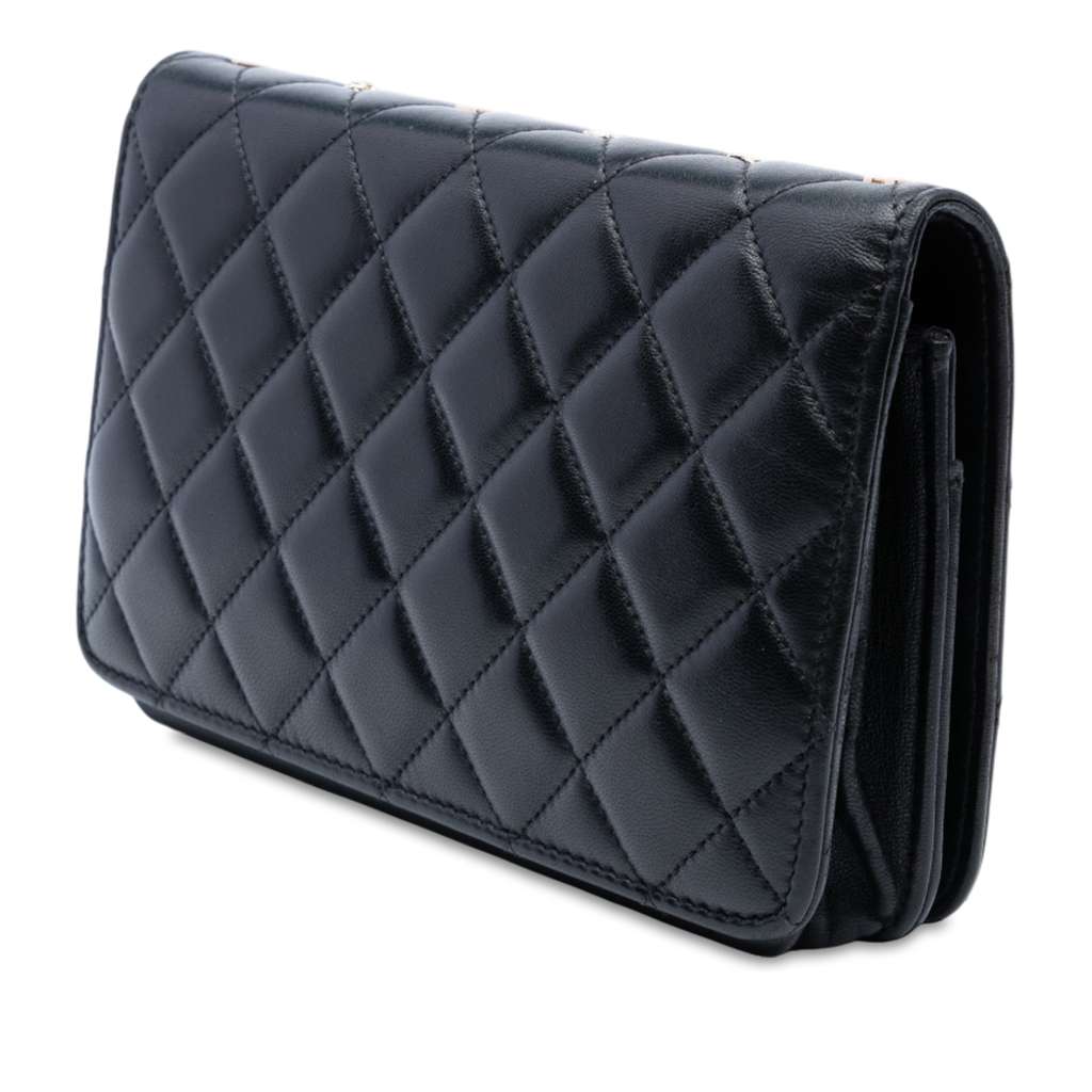 Chanel CC Quilted Lambskin Lucky Charms Wallet On Chain - Back view