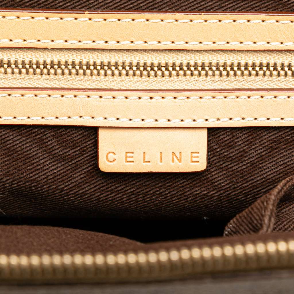 Celine Macadam Coated Canvas Dome Satchel - Side view