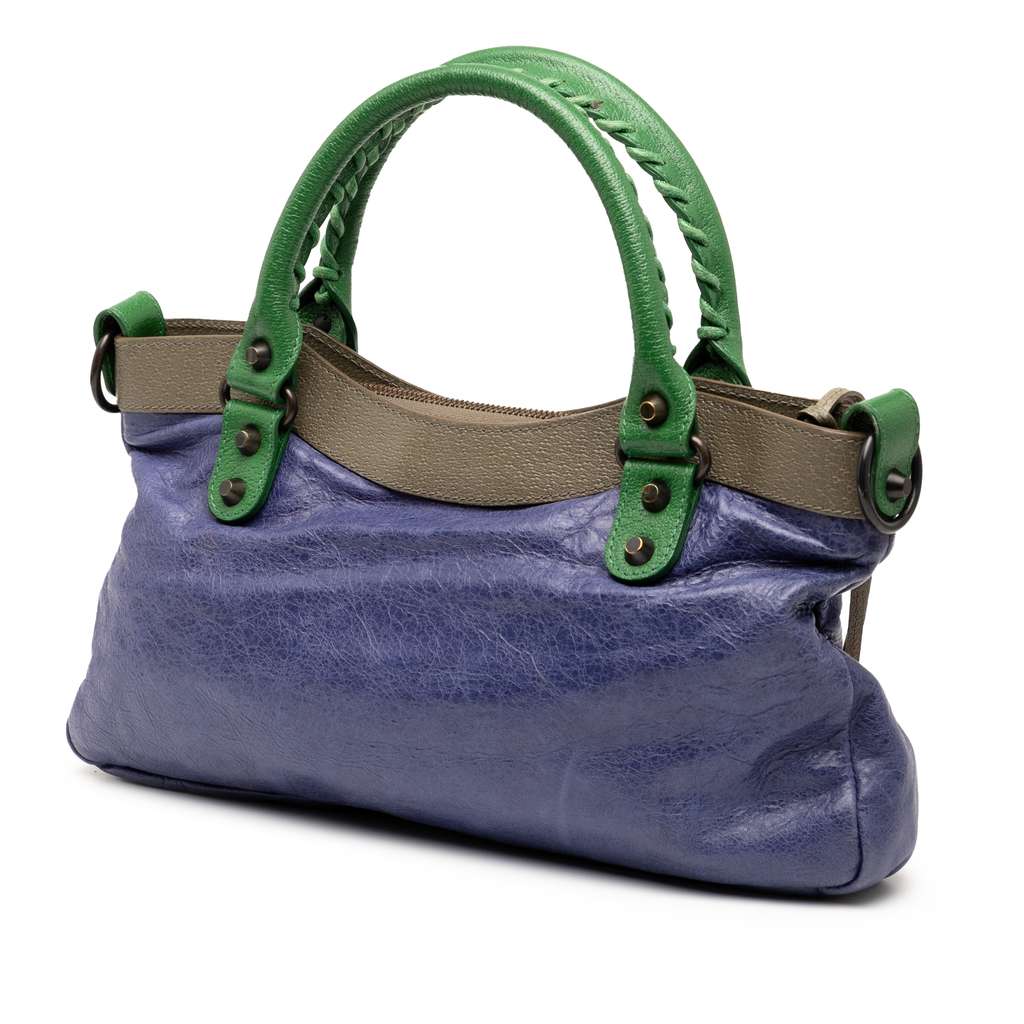 Balenciaga Lambskin Motocross Classic Multicolor First Satchel - 2