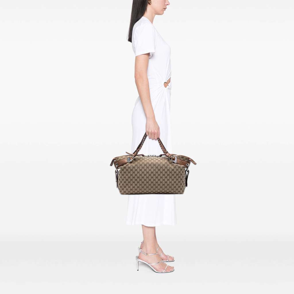 Gucci Medium GG Canvas Bamboo Bar Tote - Detail 2