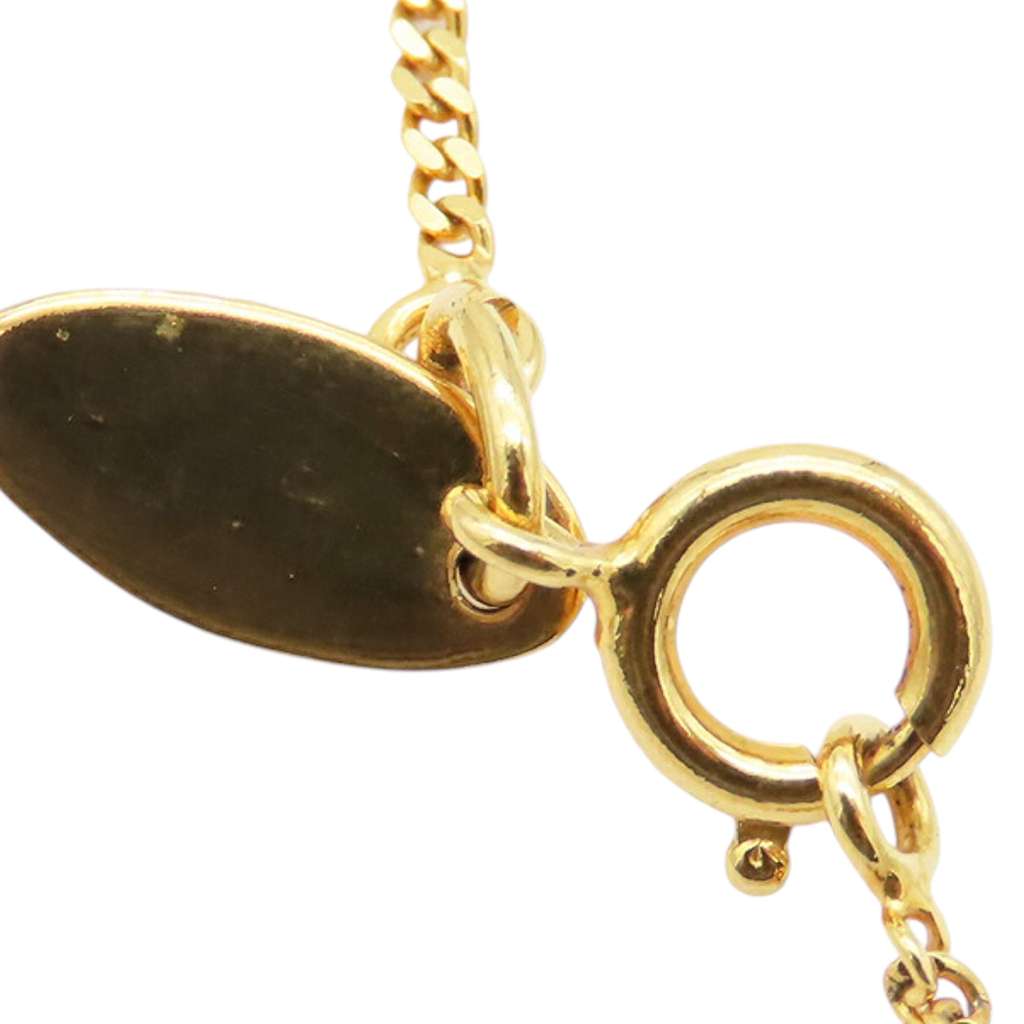 Chanel Gold Plated Crystal CC Pendant Necklace - Side view