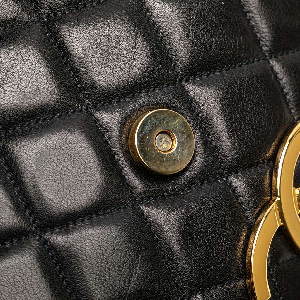 Chanel Jumbo XL Quilted Lambskin Clutch With Chain - Image 11