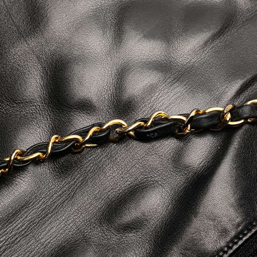 Chanel Jumbo XL Quilted Lambskin Clutch With Chain - Image 12