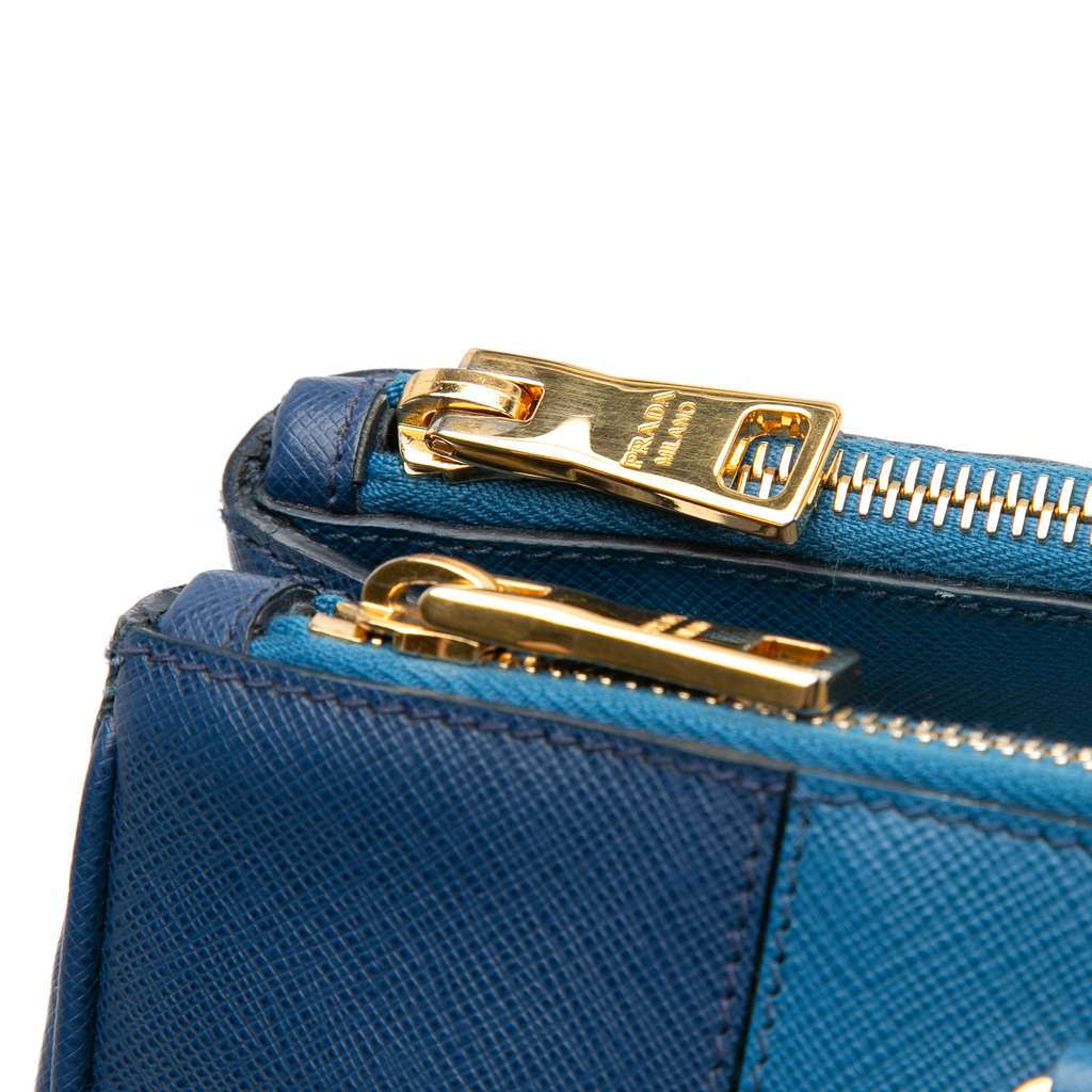 Prada Medium Bicolor Saffiano Lux Galleria Double Zip Satchel - Image 11
