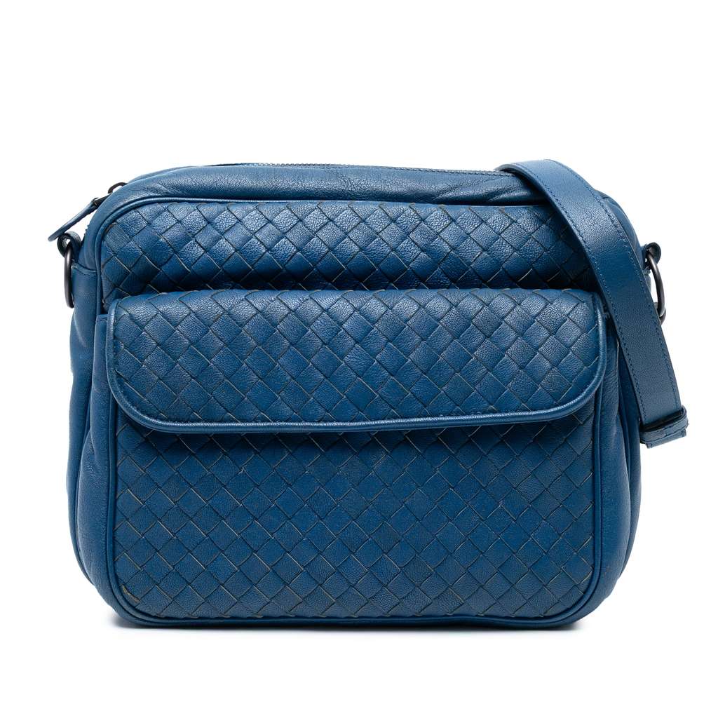 Bottega Veneta Nappa Intrecciato Front Pocket Messenger Bag