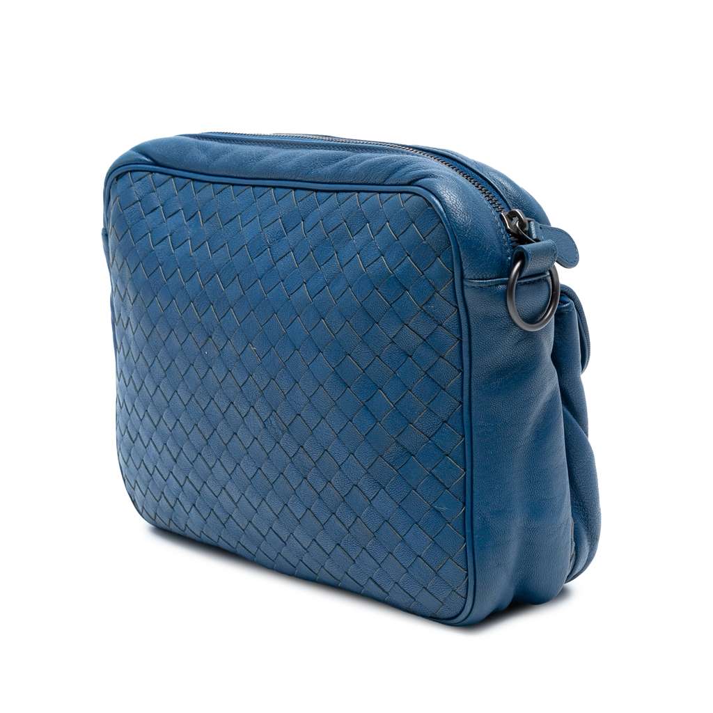 Bottega Veneta Nappa Intrecciato Front Pocket Messenger Bag - Back view