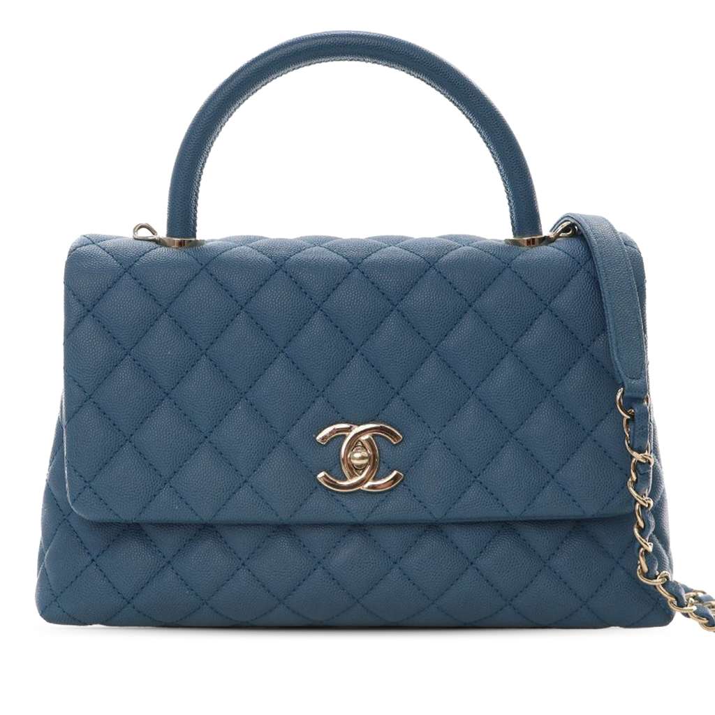 Chanel Small Quilted Caviar Coco Top Handle Bag