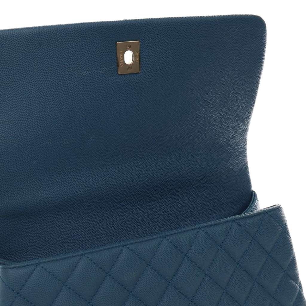 Chanel Small Quilted Caviar Coco Top Handle Bag - Image 13