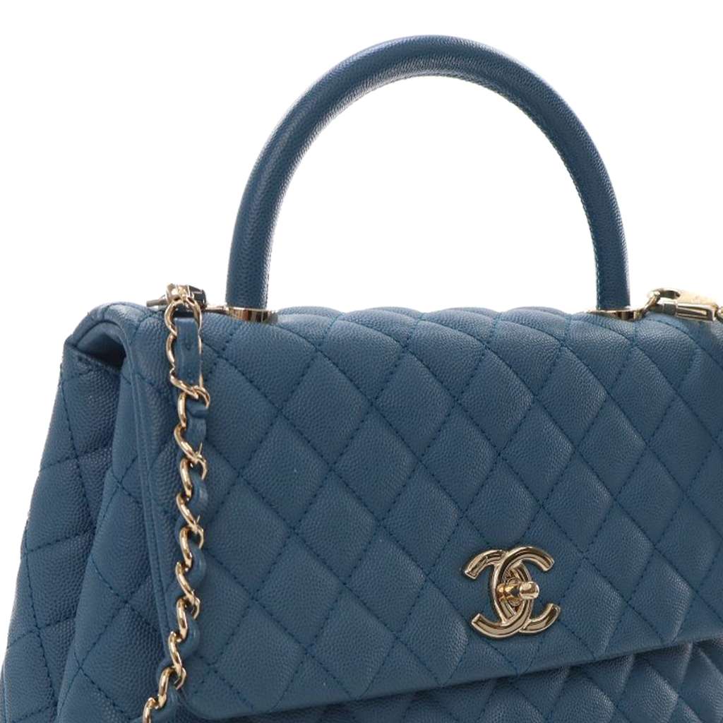 Chanel Small Quilted Caviar Coco Top Handle Bag - Detail 1