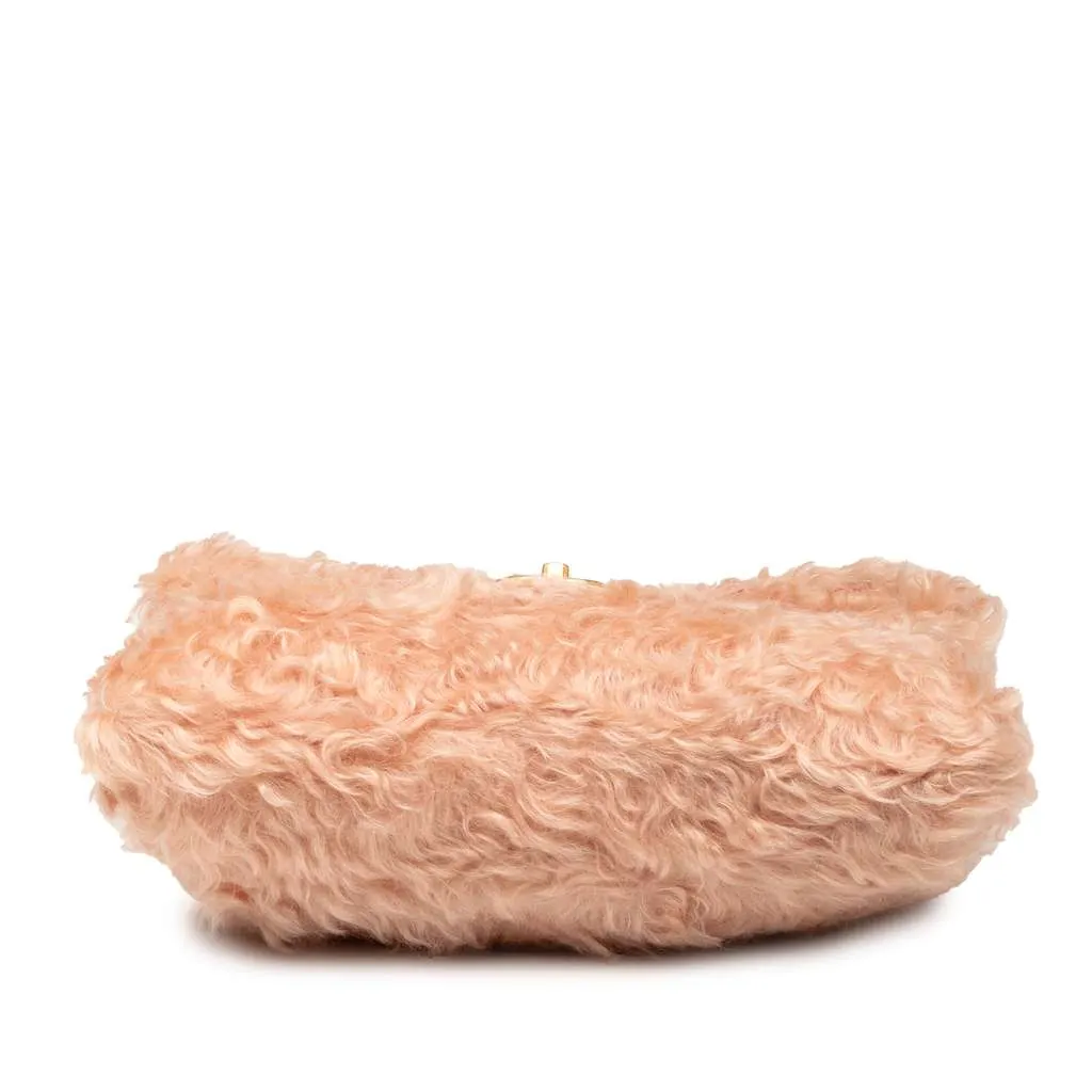 Chanel CC Fantasy Fur Clutch with Chain Pink Fur Very good - Inside View