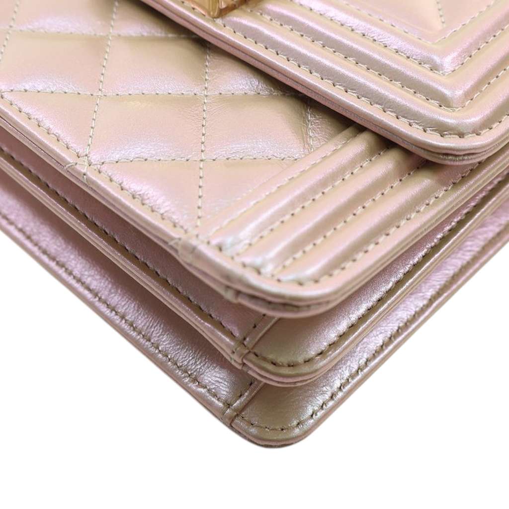 Chanel Quilted Iridescent Calfskin North South Boy Flap - Detail 2