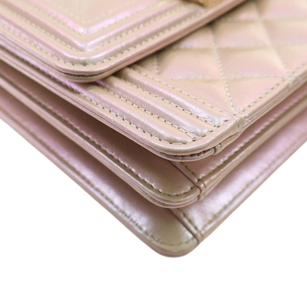 Chanel Quilted Iridescent Calfskin North South Boy Flap - Image 10