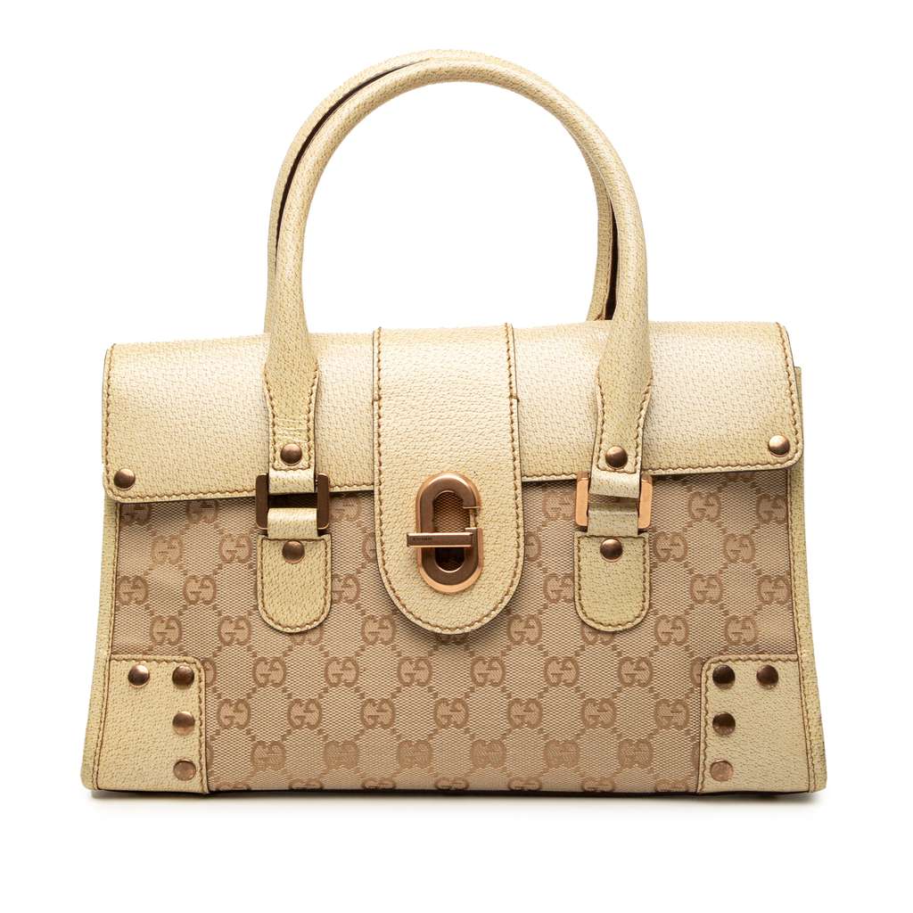 Gucci GG Canvas Turnlock Handbag