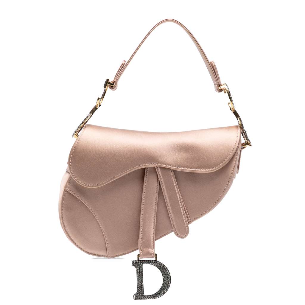 Dior Mini Satin Crystal Embellished Saddle Bag