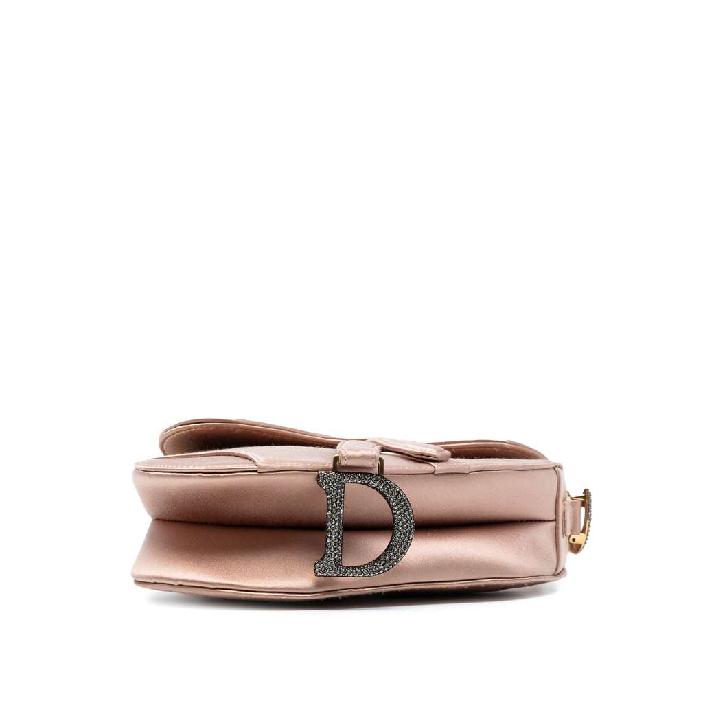 Dior Mini Satin Crystal Embellished Saddle Bag - Image 6
