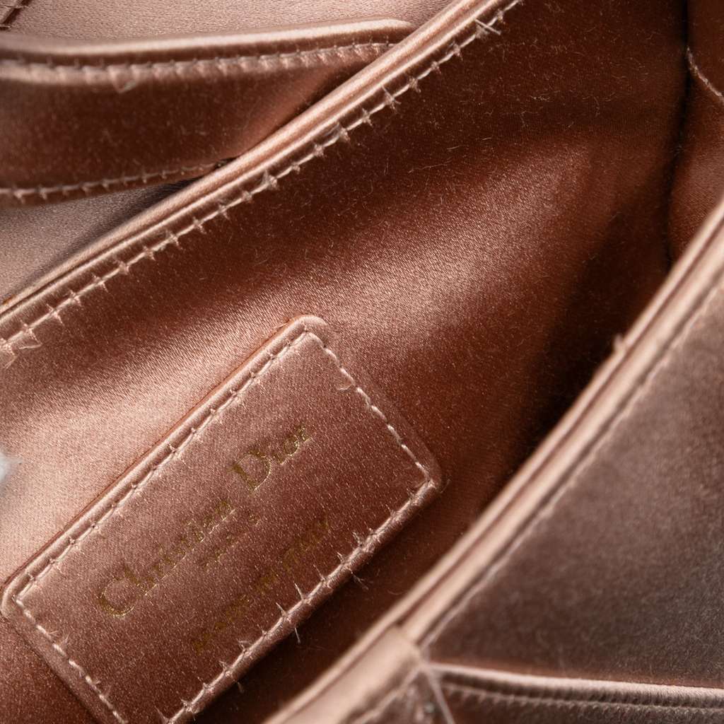 Dior Mini Satin Crystal Embellished Saddle Bag - Side view