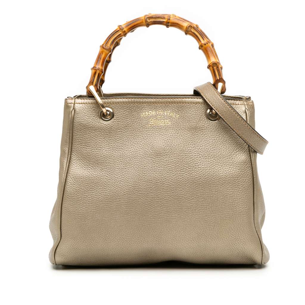 Gucci Small Calfskin Bamboo Shopper Satchel