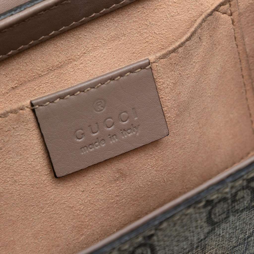 Gucci Small GG Supreme Pearl Studded Padlock Crossbody - Detail 1