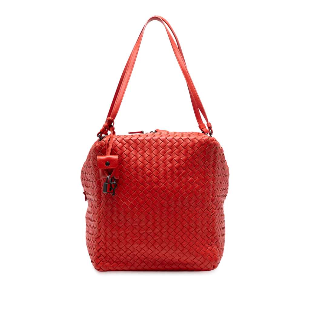 Bottega Veneta Nappa Intrecciato Cube Shoulder Bag
