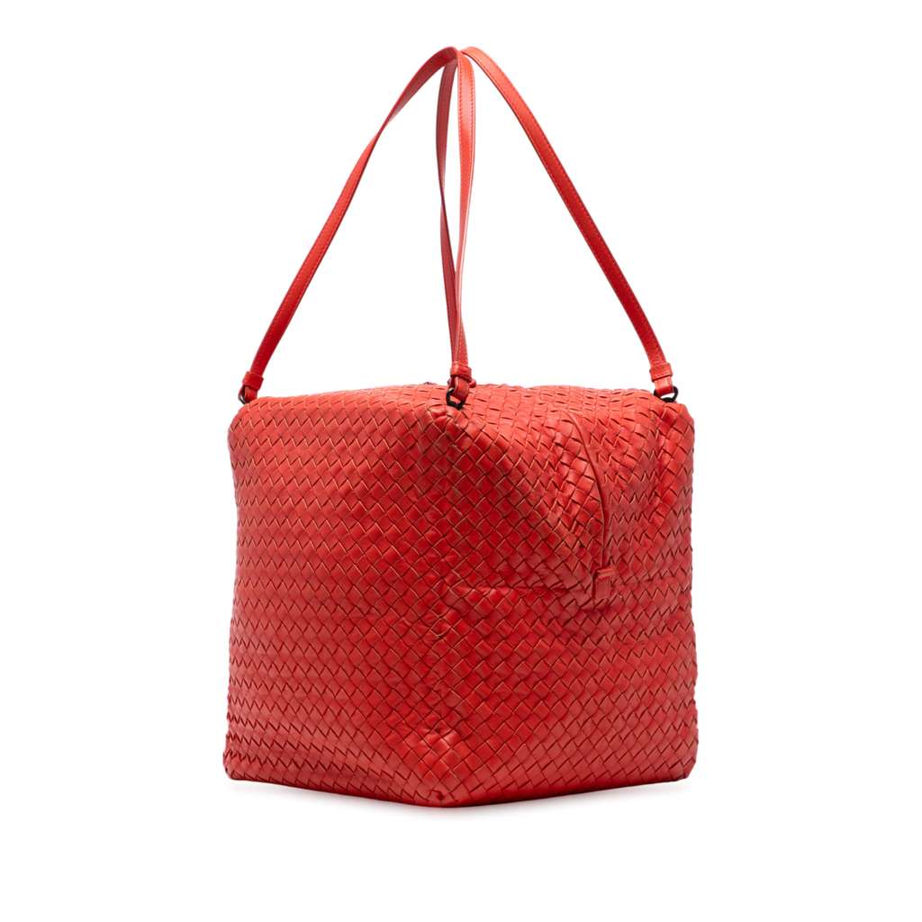 Bottega Veneta Nappa Intrecciato Cube Shoulder Bag - Back view