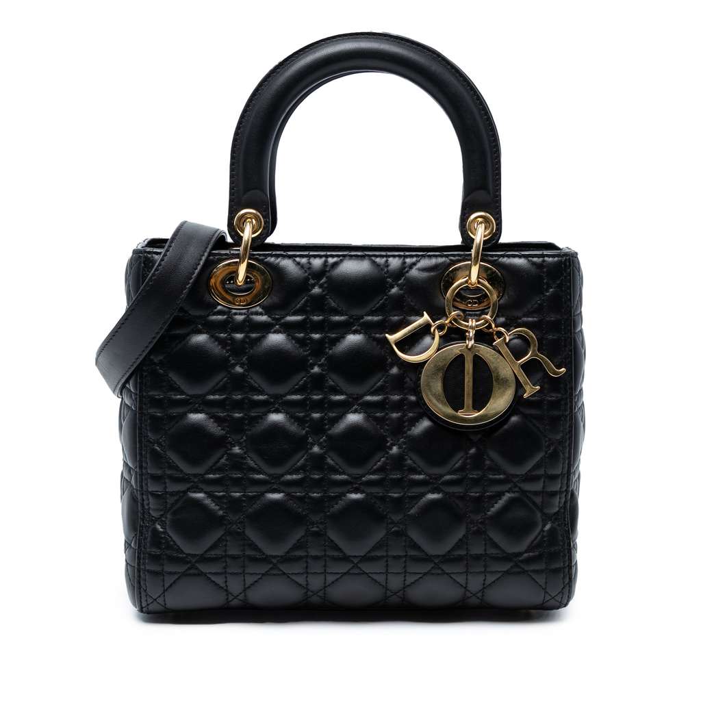 Dior Medium Lambskin Cannage Lady Dior