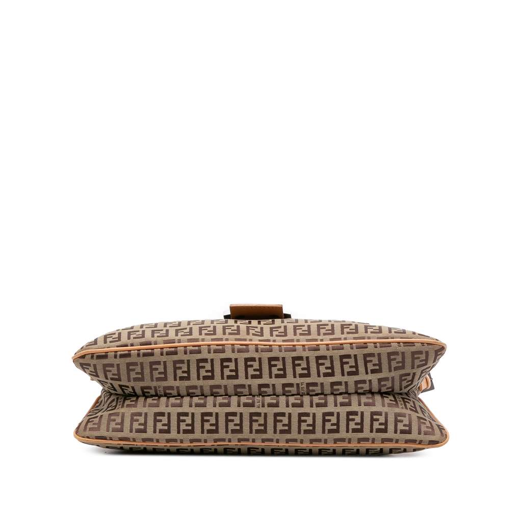 Fendi Zucchino Canvas Double Flap Shoulder Bag - Image 6