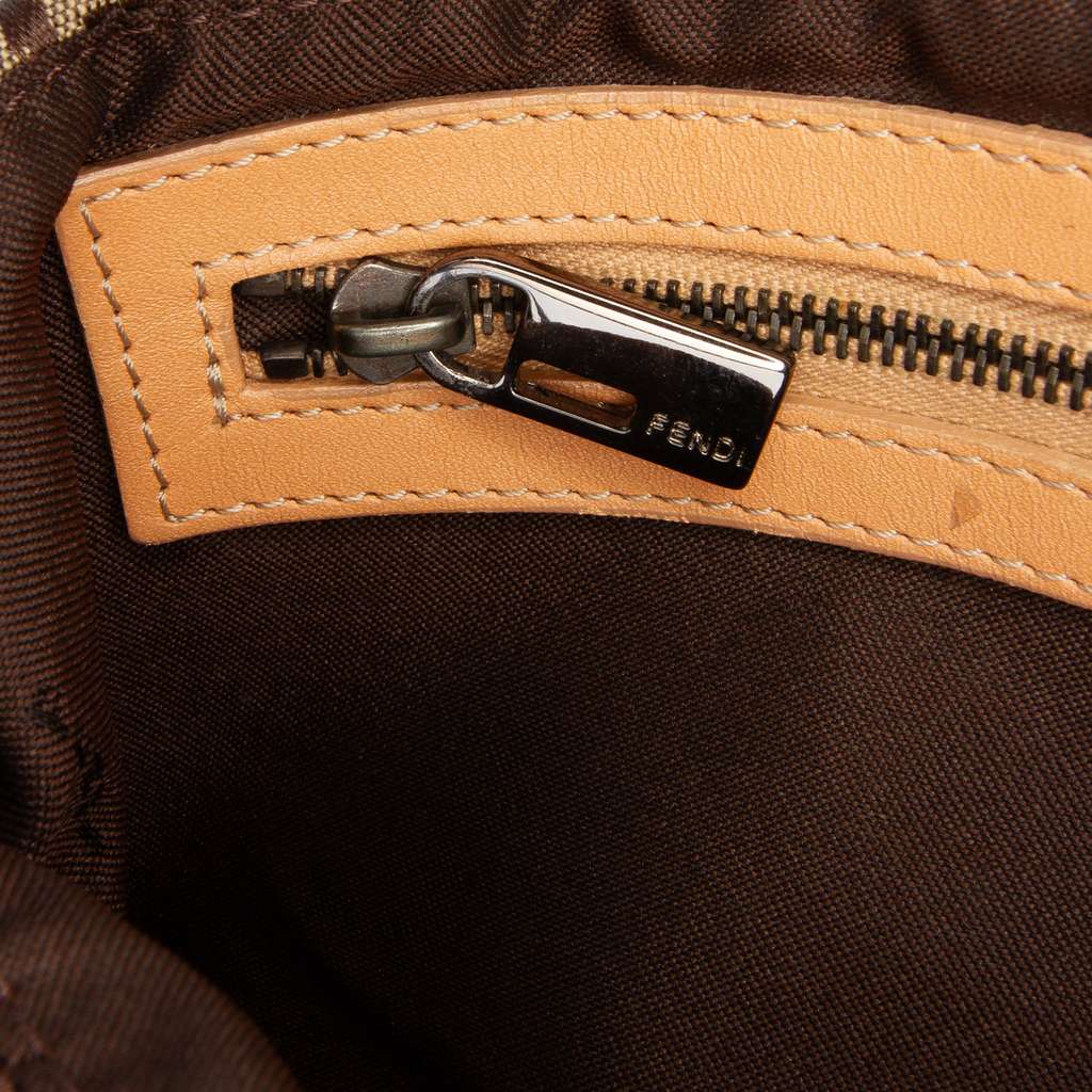 Fendi Zucchino Canvas Double Flap Shoulder Bag - Detail 2