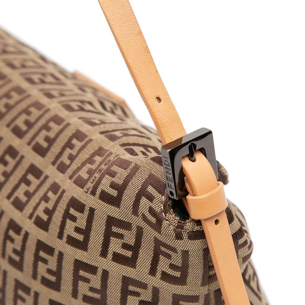 Fendi Zucchino Canvas Double Flap Shoulder Bag - Image 11