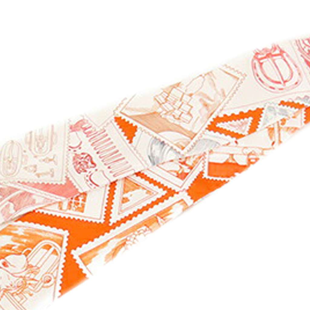 Hermès Le Philateliste du Faubourg Silk Twilly Scarf - Side view