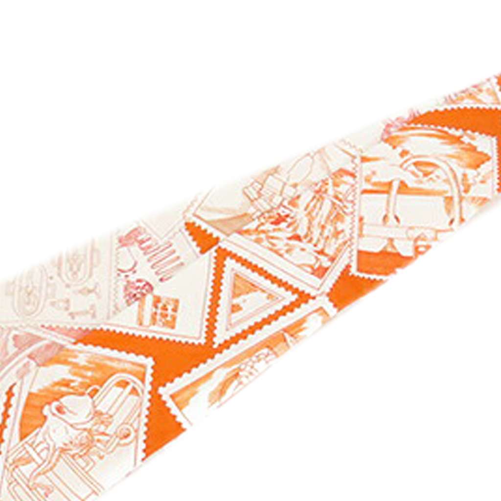 Hermès Le Philateliste du Faubourg Silk Twilly Scarf - Detail 1