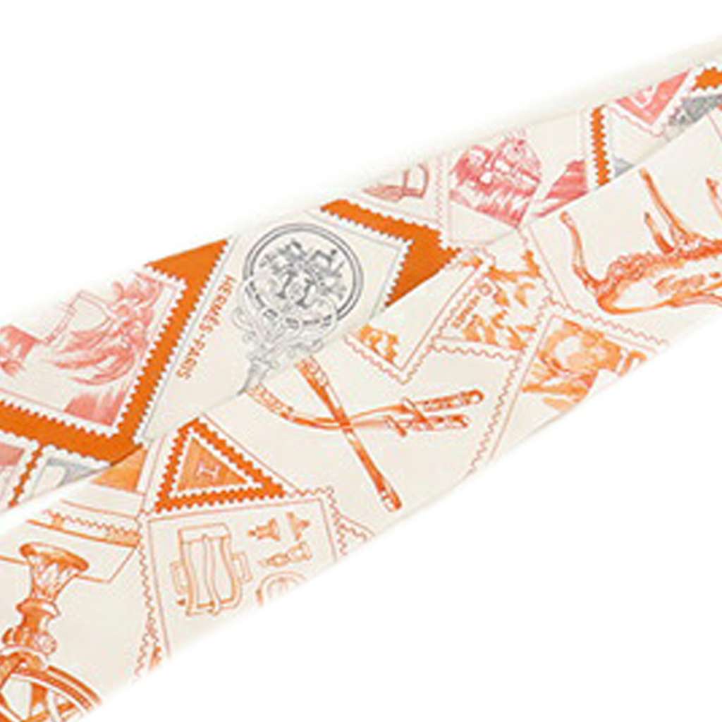 Hermès Le Philateliste du Faubourg Silk Twilly Scarf - Detail 2