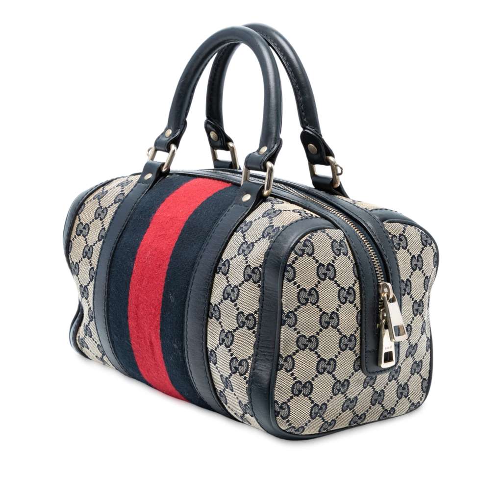 Gucci Small GG Canvas Web Joy Boston Bag - Back view